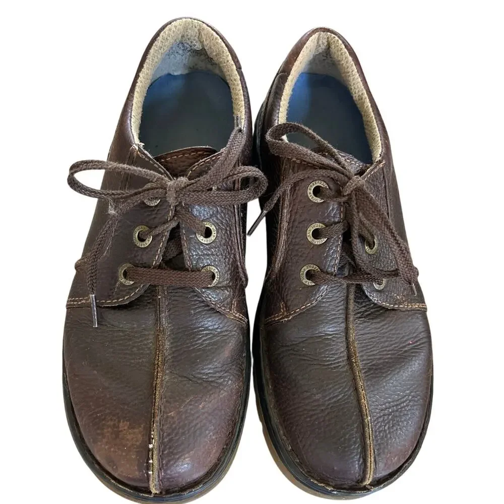 Doc Marten Ripley Brown Leather Chunky Sole Lace Up Comfort Oxfords